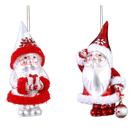 Ornament pentru brad, Mr/Mrs Xmas, rosu/alb, 17 cm, SIMONA'S CHRISTMAS