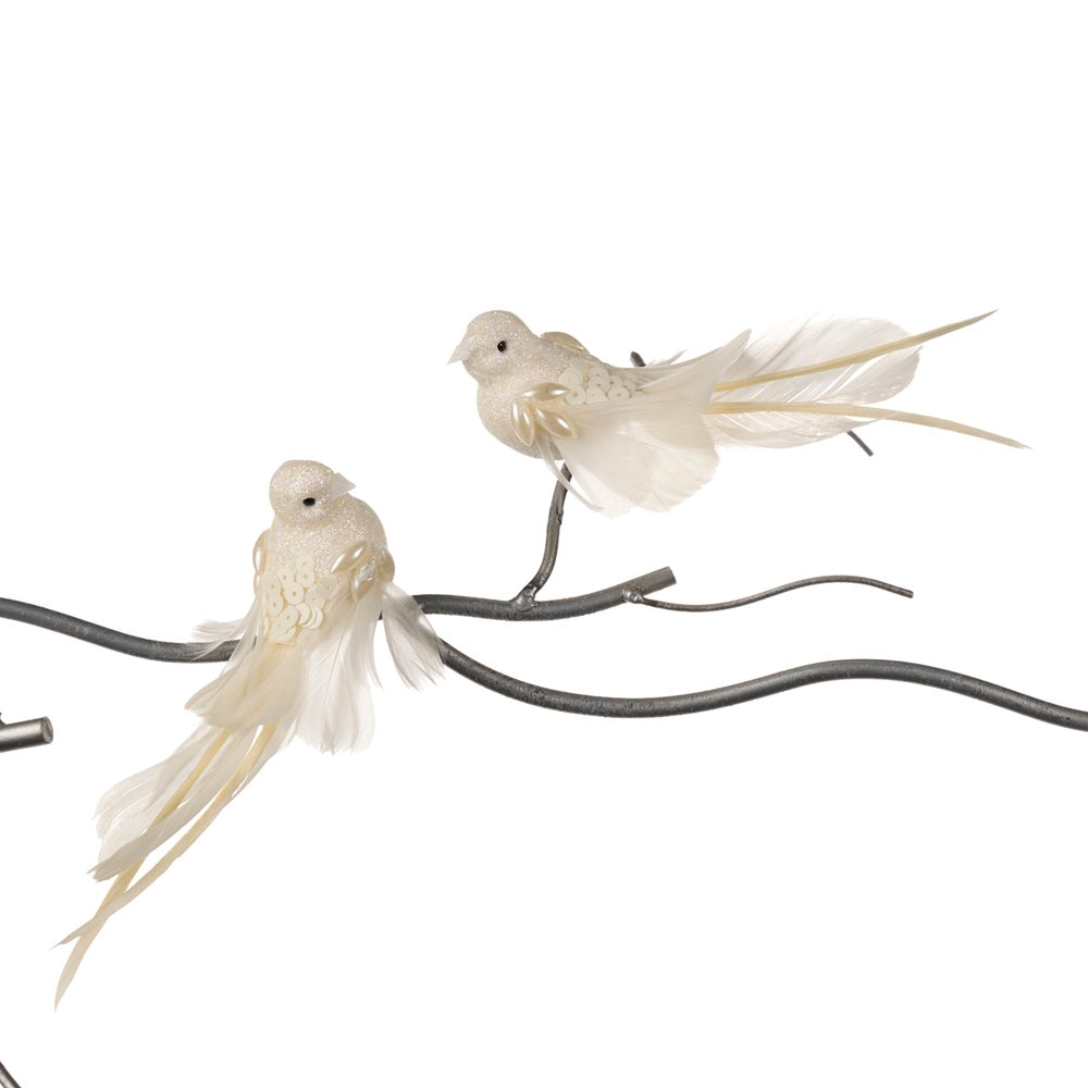 Ornament pentru brad, Pasare Sparkle, crem, 17 cm, SIMONA'S CHRISTMAS Ornament pentru brad, Pasare Sparkle, crem, 17 cm, SIMONA'S CHRISTMAS