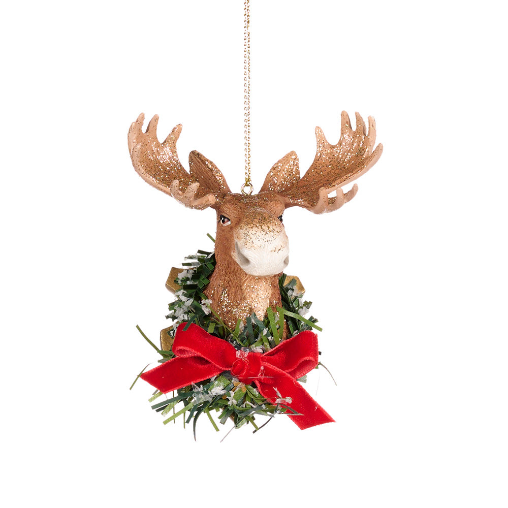 Ornament pentru brad, Ren/Elan cu coronita, maro/rosu, 11 cm, SIMONA'S CHRISTMAS Ornament pentru brad, Ren/Elan cu coronita, maro/rosu, 11 cm, SIMONA'S CHRISTMAS