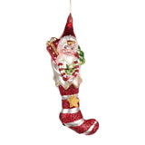 Ornament pentru brad, Spiridus in Soseta, rosu/alb, 22 cm, SIMONA'S CHRISTMAS Ornament pentru brad, Spiridus in Soseta, rosu/alb, 22 cm, SIMONA'S CHRISTMAS