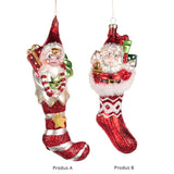 Ornament pentru brad, Spiridus in Soseta, rosu/alb, 22 cm, SIMONA'S CHRISTMAS Ornament pentru brad, Spiridus in Soseta, rosu/alb, 22 cm, SIMONA'S CHRISTMAS