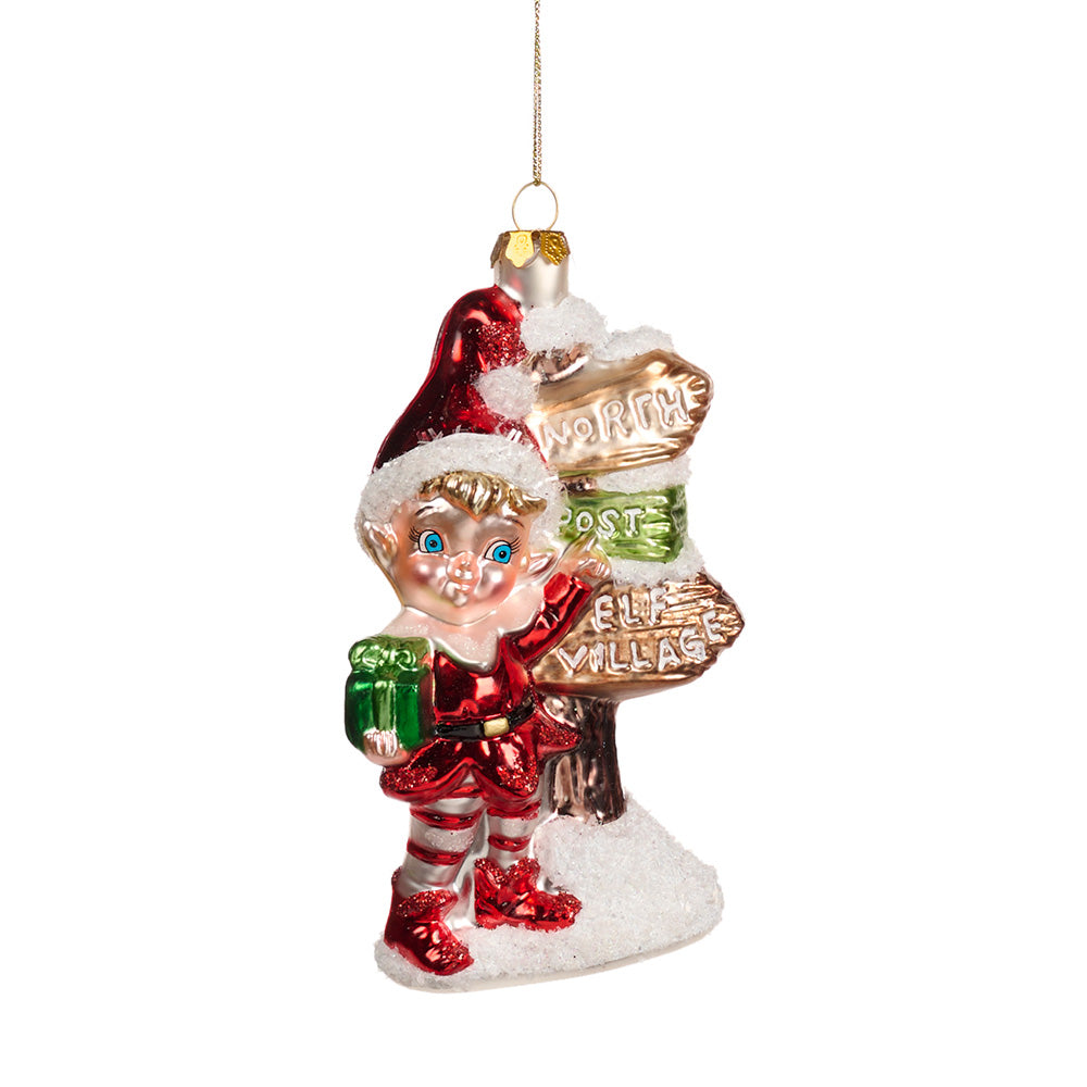 Ornament pentru brad, Spiridus North Pole, rosu/verde, 16 cm, SIMONA'S CHRISTMAS Ornament pentru brad, Spiridus North Pole, rosu/verde, 16 cm, SIMONA'S CHRISTMAS