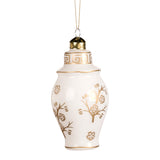 Ornament pentru brad, Vaza Floral, alb/auriu, 13 cm - SIMONA'S CHRISTMAS Ornament pentru brad, Vaza Floral, alb/auriu, 13 cm - SIMONA'S CHRISTMAS