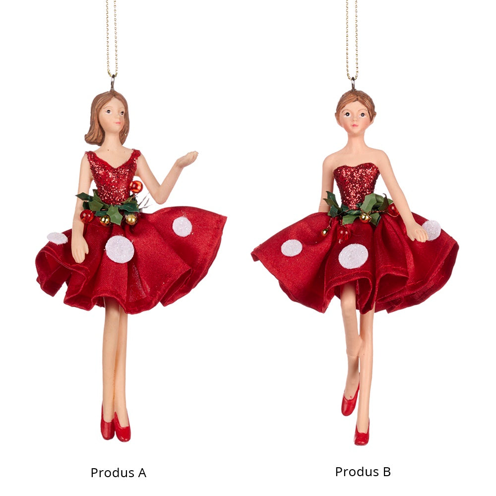 Ornament pentru brad, Zana Ciuperca, rosu/alb, 14 cm - SIMONA'S CHRISTMAS Ornament pentru brad, Zana Ciuperca, rosu/alb, 14 cm - SIMONA'S CHRISTMAS