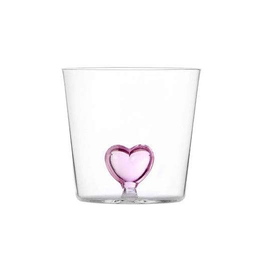 Pahar pentru apa, 8 cm, inima roz, Cuore by Alessandra Baldereschi - ICHENDORF