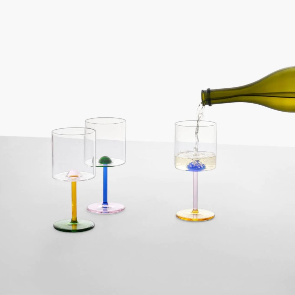 Pahar pentru vin, cu picior chihlimbar, Luna - ICHENDORF Pahar pentru vin, cu picior chihlimbar, Luna - ICHENDORF