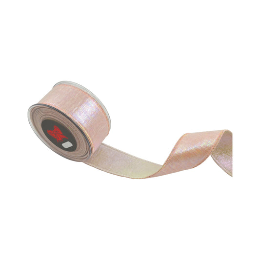 Panglica decorativa Aurora, roz, 4.3 cm x 4.5 m - SIMONA'S CHRISTMAS