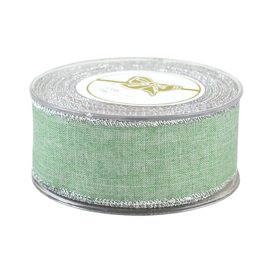 Panglica decorativa Canvas, verde, 6.7 cm x 9 m - SIMONA'S CHRISTMAS