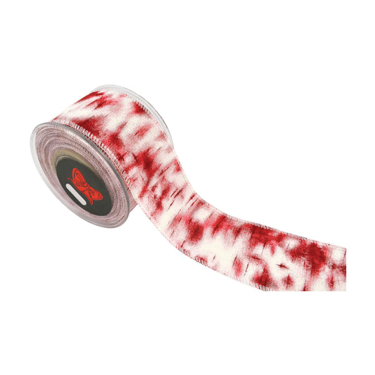 Panglica decorativa Galaxy, rosu/alb, 6.7 cm x 9 m - SIMONA'S CHRISTMAS