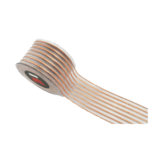 Panglica decorativa Orion, nude, 6.3 cm x 9 m - SIMONA'S CHRISTMAS