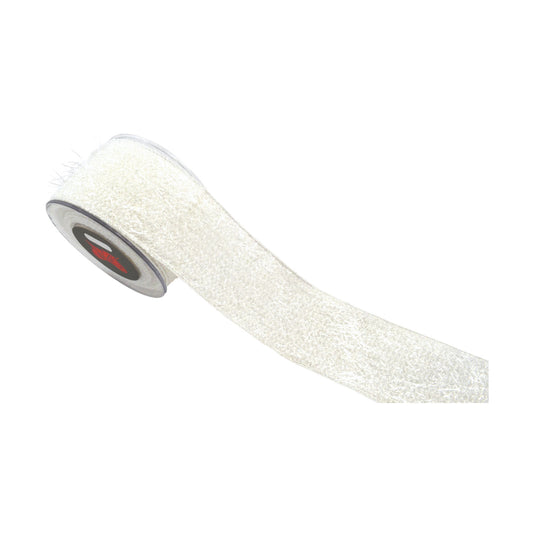 Panglica decorativa Shelly, alb/ivoar, 6.7 cm x 4.5 m - SIMONA'S CHRISTMAS