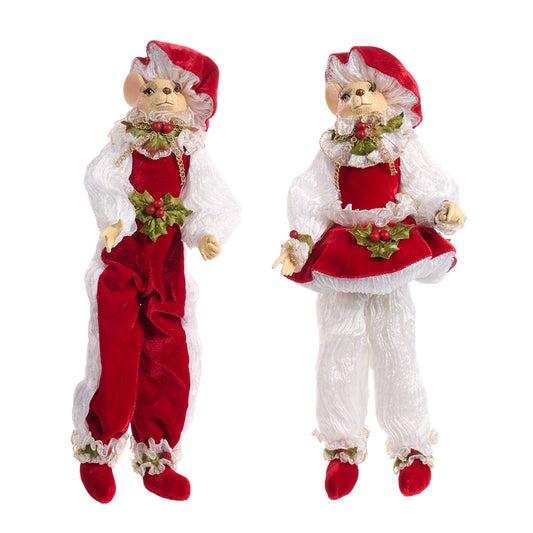 Papusa Soricel Ciuperca, rosu, 40 cm - SIMONA'S CHRISTMAS