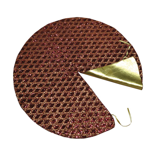 Patura pentru brad Julieta, rosu/auriu, 120 cm - SIMONA'S CHRISTMAS