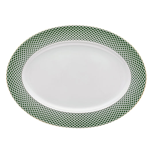 Platou oval, 40x29 cm, Francis Carreau Vert - ROSENTHAL