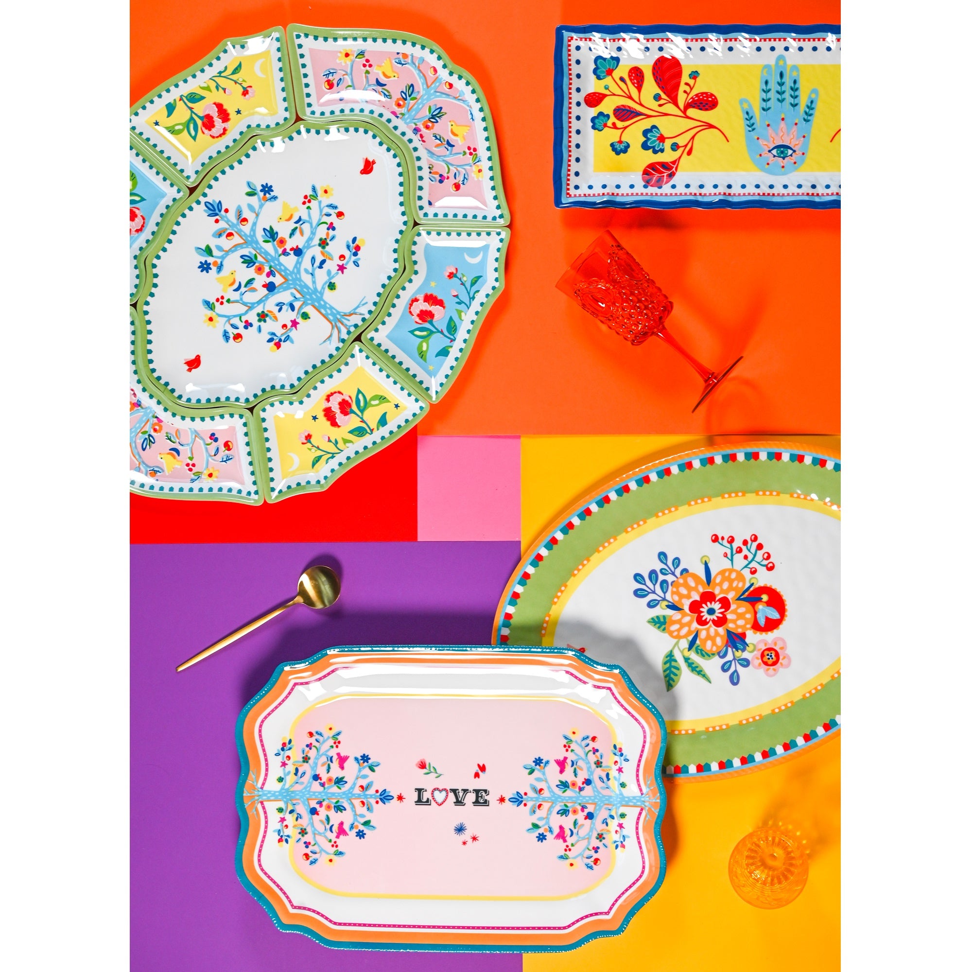 Platou dreptunghiular, melamina, 49x20 cm, Mamma Mia - BACI MILANO Platou dreptunghiular, melamina, 49x20 cm, Mamma Mia - BACI MILANO