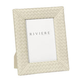 Rama foto din piele, model impletit, ivory, 18 x 24 cm, Nora - RIVIERE Rama foto din piele, model impletit, ivory, 18 x 24 cm, Nora - RIVIERE