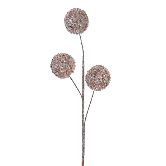 Ramura decorativa bile, roz/auriu, 76 cm, SIMONA'S CHRISTMAS