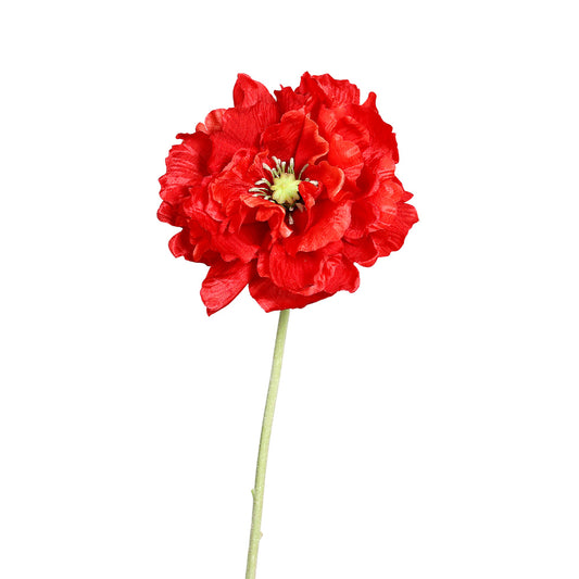 Floare decorativa Mac Papaver, rosu, 72 cm - SIMONA'S COLLECTION