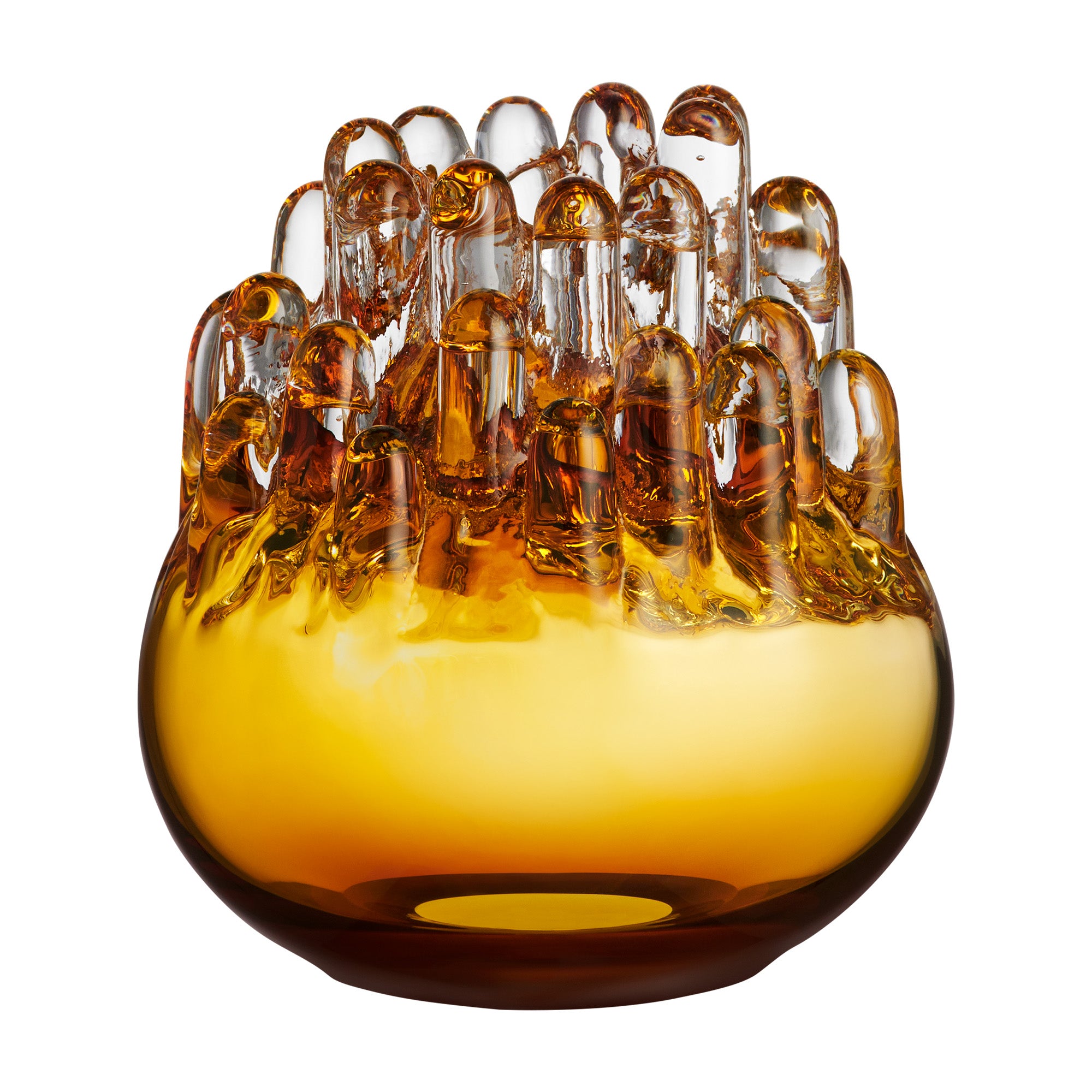 Sculptura din sticla cristalina, Amber, 20 cm, Polar Votive by Goran Warff - KOSTA BODA Sculptura din sticla cristalina, Amber, 20 cm, Polar Votive by Goran Warff - KOSTA BODA