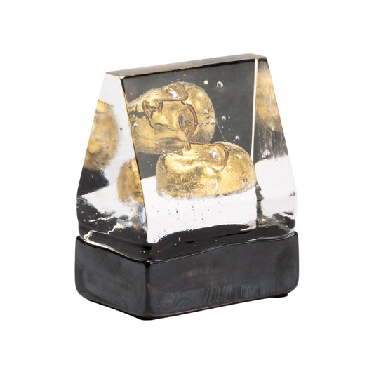Sculptura in sticla, Black Elements, House of Mistery Gold by Bertil Vallien - KOSTA BODA