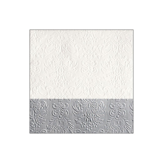 Servetele de masa, 15 buc, 25 x 25 cm, Elegance Dip Silver, SIMONA'S COLLECTION