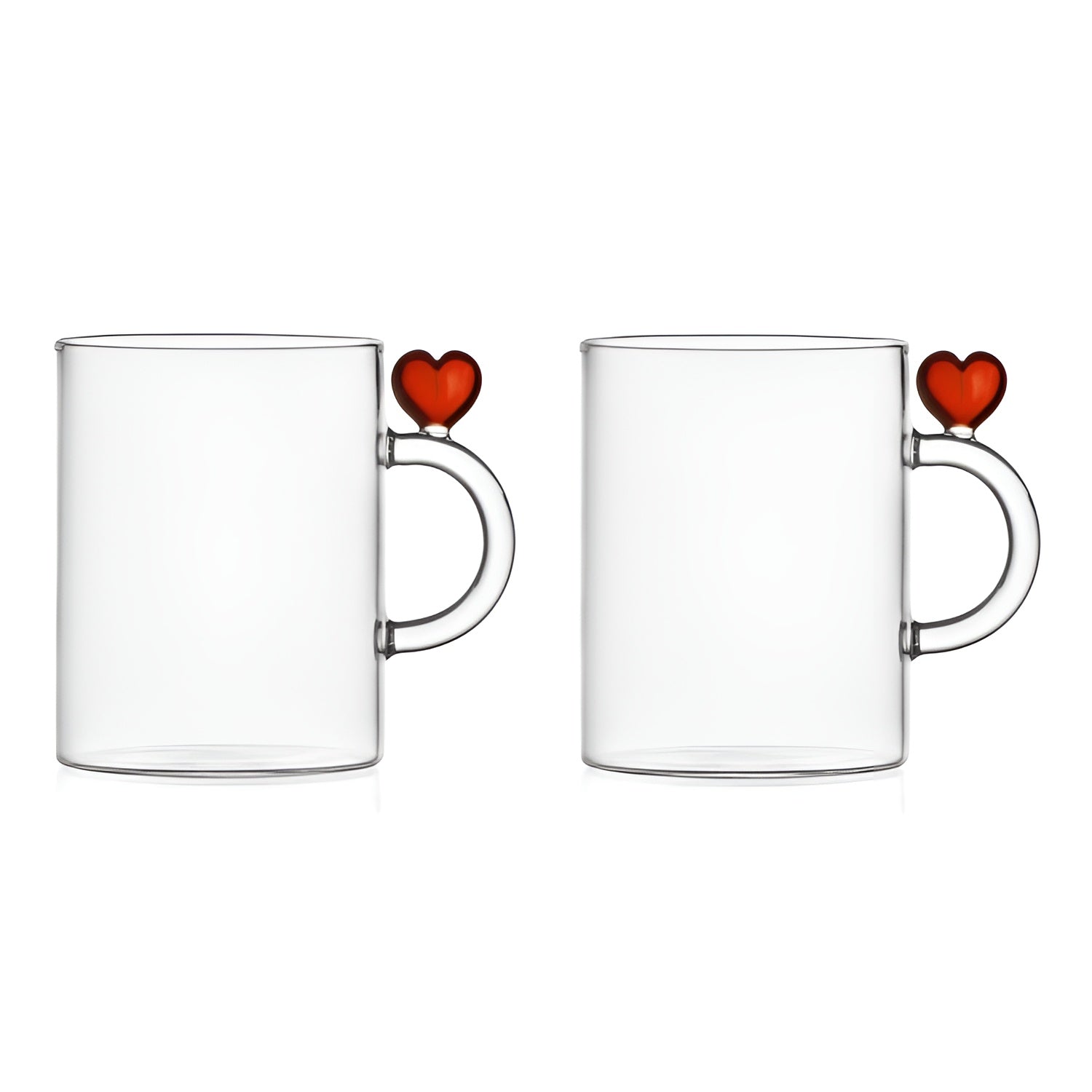 Set 2 cani din sticla, inima rosie, Cuore by Alessandra Baldereschi - ICHENDORF Set 2 cani din sticla, inima rosie, Cuore by Alessandra Baldereschi - ICHENDORF