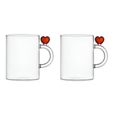Set 2 cani din sticla, inima rosie, Cuore by Alessandra Baldereschi - ICHENDORF Set 2 cani din sticla, inima rosie, Cuore by Alessandra Baldereschi - ICHENDORF