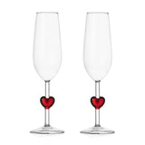 Set 2 pahare pentru sampanie, inima rosie, Cuore by Alessandra Baldereschi - ICHENDORF Set 2 pahare pentru sampanie, inima rosie, Cuore by Alessandra Baldereschi - ICHENDORF