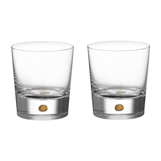 Set 2 pahare pentru whisky, 400 ml, Double Old Fashioned, Intermezzo Gold by Erika Lagerbielke - ORREFORS