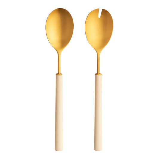 Set 2 piese pentru salata, otel inoxidabil, 24.5 cm, Ebony Ivory Gold - CUTIPOL