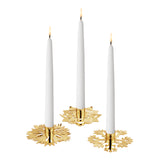 Set 3 sfesnice din otel inoxidabil placat cu aur, Ice Flower - SIMONA'S COLLECTION Set 3 sfesnice din otel inoxidabil placat cu aur, Ice Flower - SIMONA'S COLLECTION