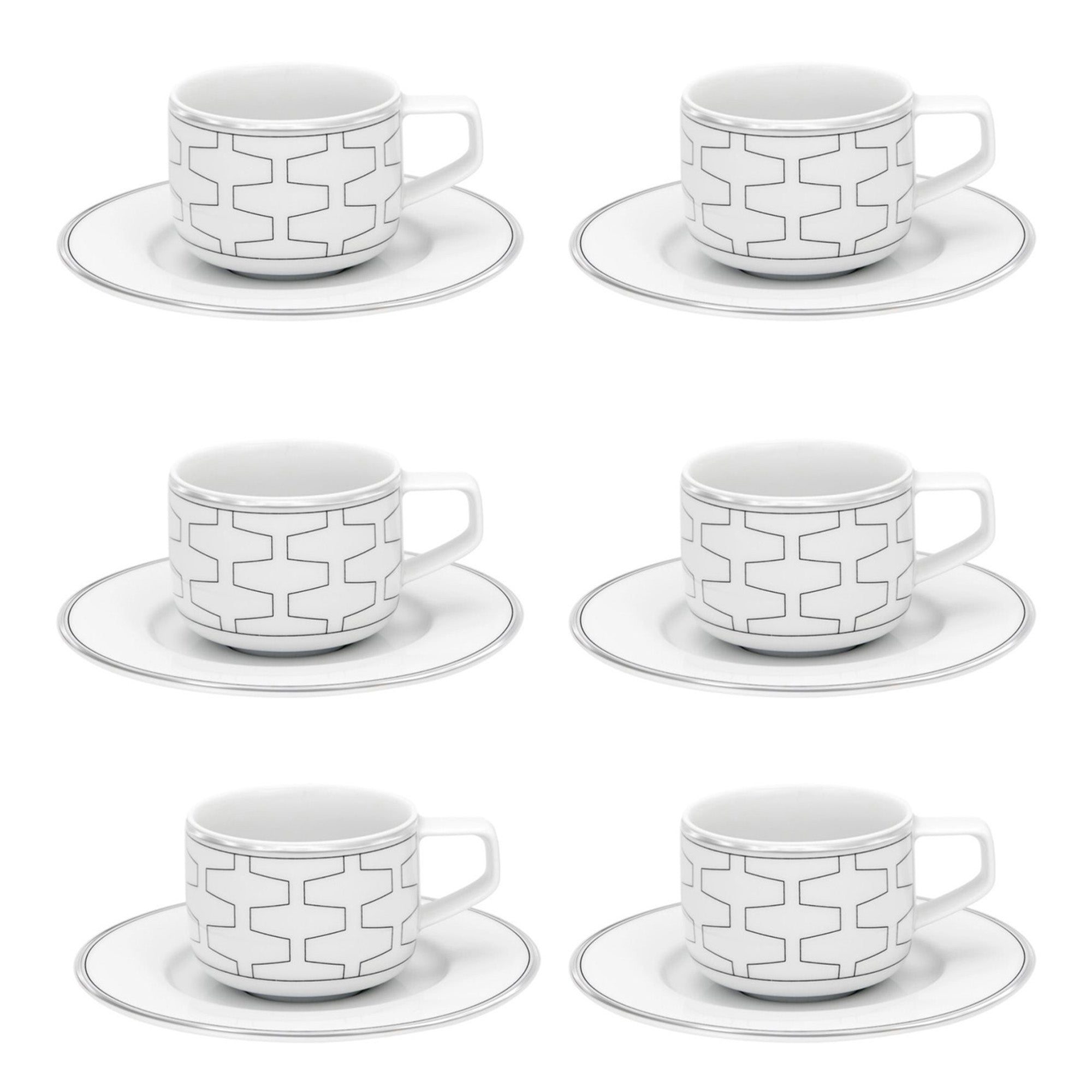 Set 6 cesti si farfurii pentru espresso, Trasso - VISTA ALEGRE Set 6 cesti si farfurii pentru espresso, Trasso - VISTA ALEGRE
