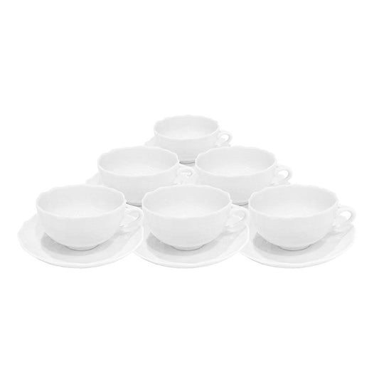 Set 6 cesti pentru ceai si farfurii, Maria Theresia White - HUTSCHENREUTHER