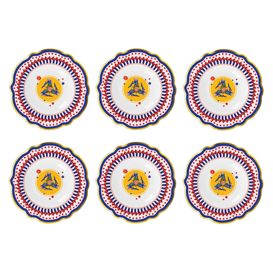 Set 6 farfurii pentru supa Trinacria, portelan, 23 cm, Dolce Vita - BACI MILANO