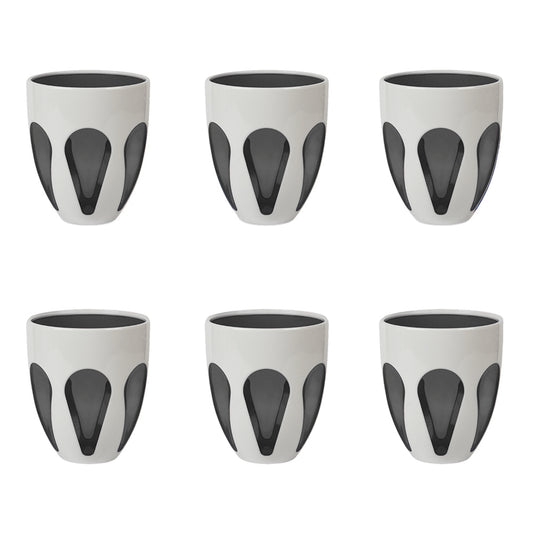 Set 6 pahare pentru apa, acril alb/gri Aqua - BACI MILANO