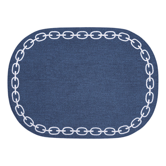 Suport farfurie, 44x32 cm, Chain Navy/White - SIMONA'S COLLECTION