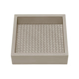 Tava decorativa, piele impletita, grej, 15 cm, Febe - RIVIERE Tava decorativa, piele impletita, grej, 15 cm, Febe - RIVIERE