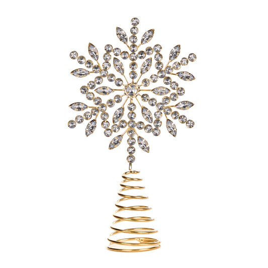 Varf pentru brad Snowflake, auriu, 27 cm - SIMONA'S CHRISTMAS