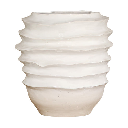 Vaza ceramica Ripple, crem, 48 cm - SIMONA'S CHRISTMAS