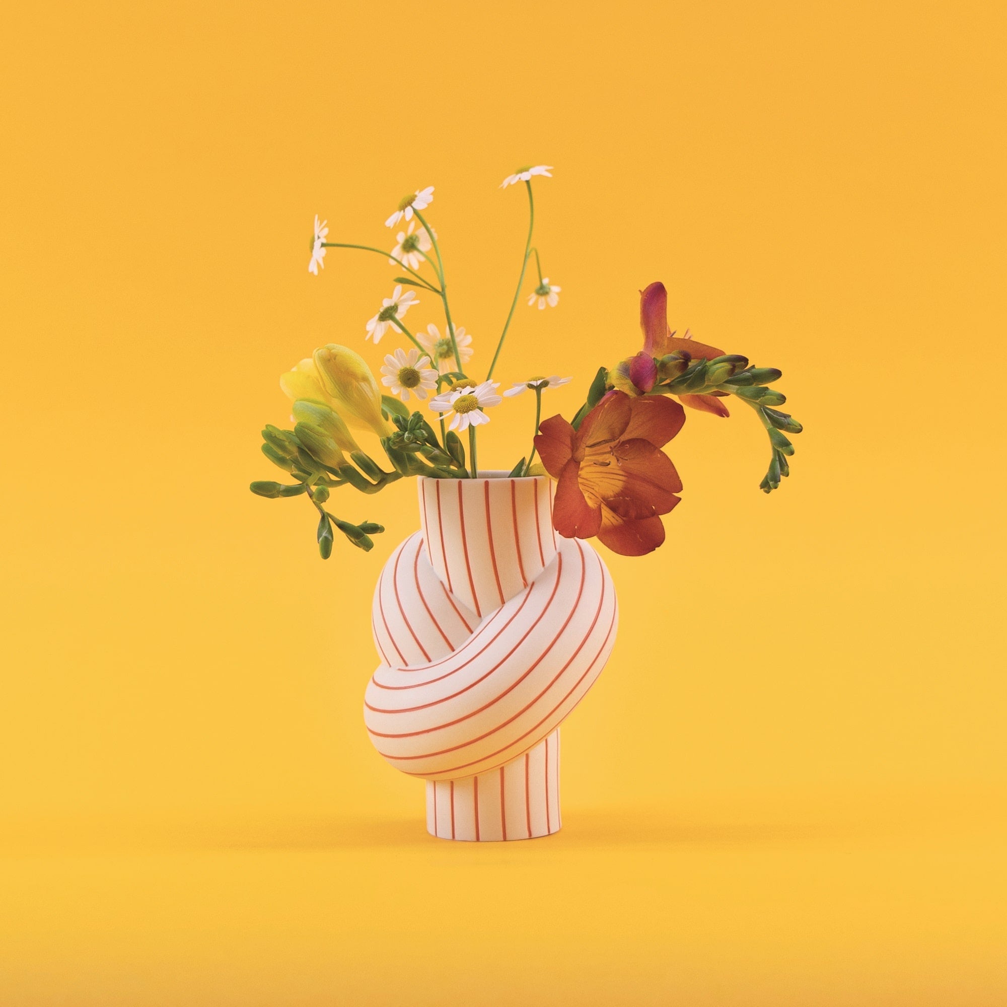 Vaza din portelan, 12 cm, Node Stripes Mango by Martin Hirth - ROSENTHAL Vaza din portelan, 12 cm, Node Stripes Mango by Martin Hirth - ROSENTHAL