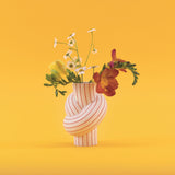 Vaza din portelan, 12 cm, Node Stripes Mango by Martin Hirth - ROSENTHAL Vaza din portelan, 12 cm, Node Stripes Mango by Martin Hirth - ROSENTHAL
