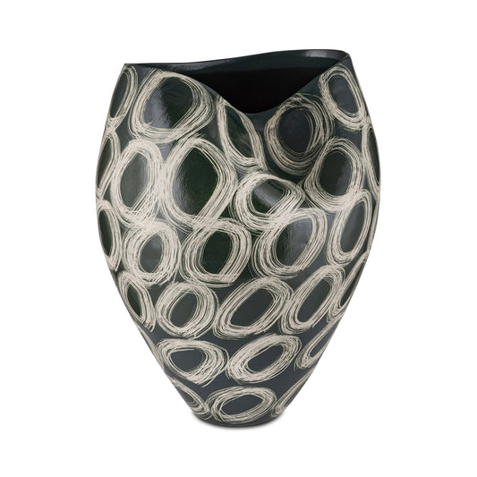 Vaza din portelan, verde inchis, 35 cm, Infinito - SIMONA'S COLLECTION