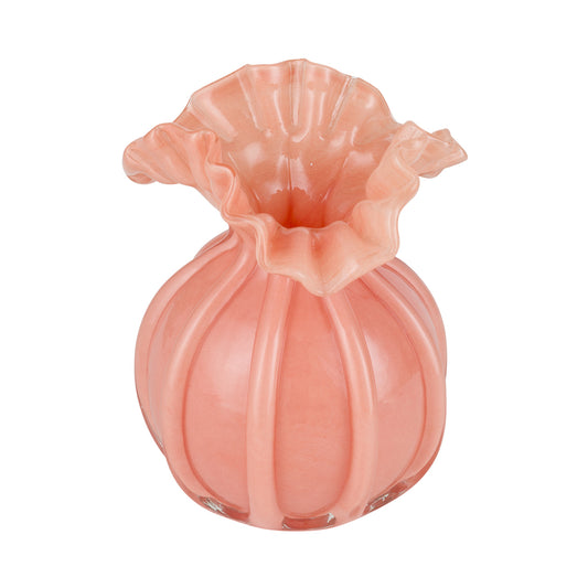 Vaza din sticla, Gala, corai, 12x17 cm - SIMONA'S COLLECTION
