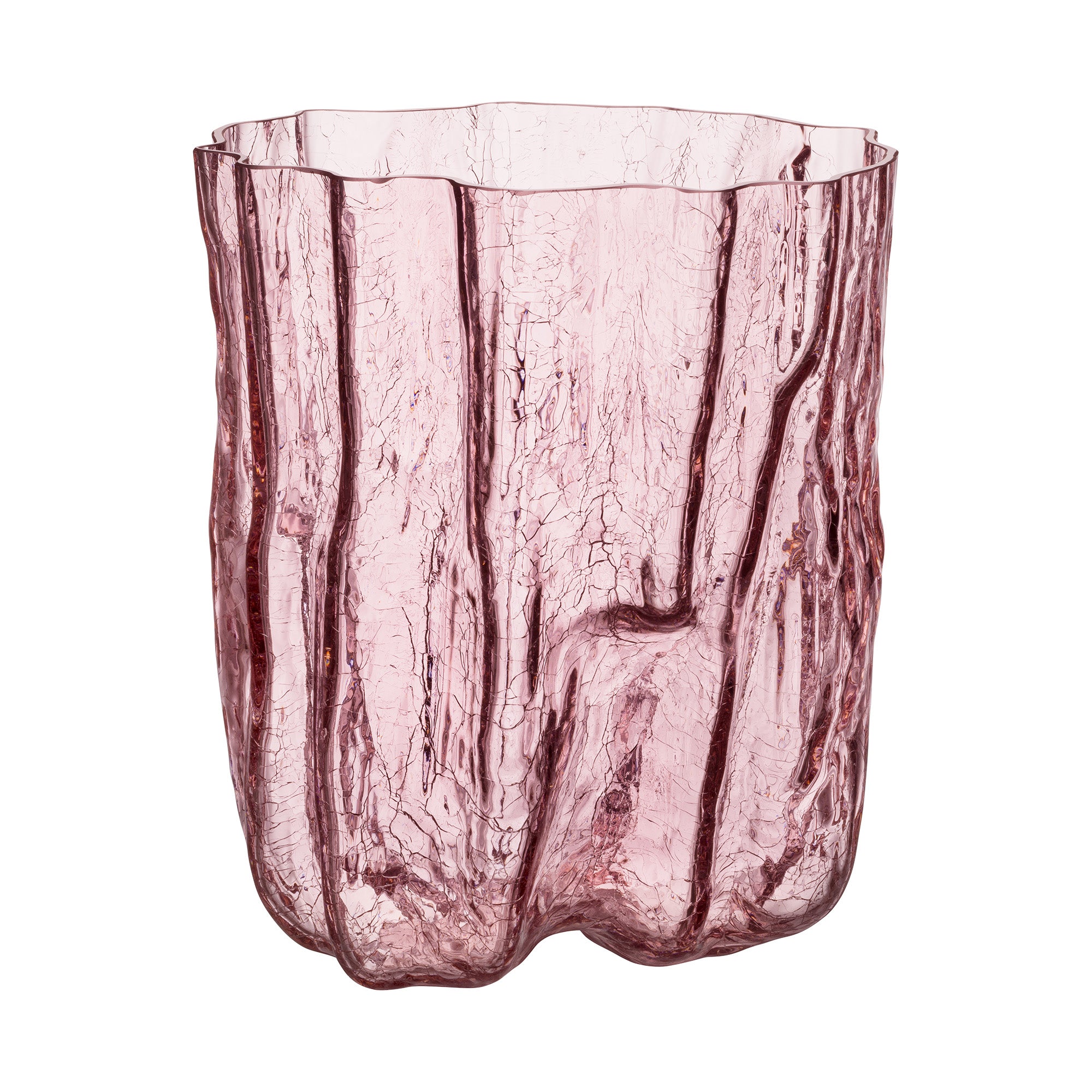 Vaza din sticla, Pink, 27 cm, Crackle by Asa Jungnelius - KOSTA BODA Vaza din sticla, Pink, 27 cm, Crackle by Asa Jungnelius - KOSTA BODA