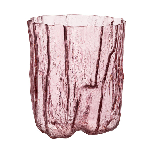 Vaza din sticla, Pink, 27 cm, Crackle by Asa Jungnelius - KOSTA BODA