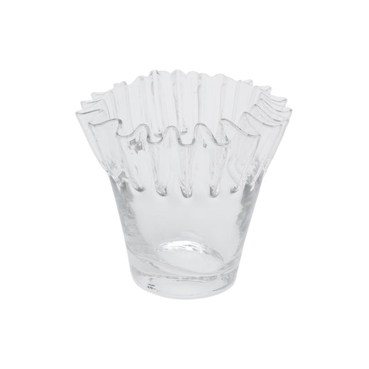Vaza din sticla, transparent, 14 cm, Gala Plisse - SIMONA'S COLLECTION