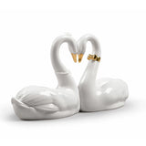 Sculptura din portelan, Endless Love Swans Golden by Jose Puche - LLADRO