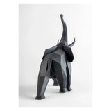 Sculptura din portelan negru mat, Elefant, Origami - LLADRO