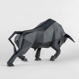 Sculptura din portelan negru mat, Bull, Origami - LLADRO