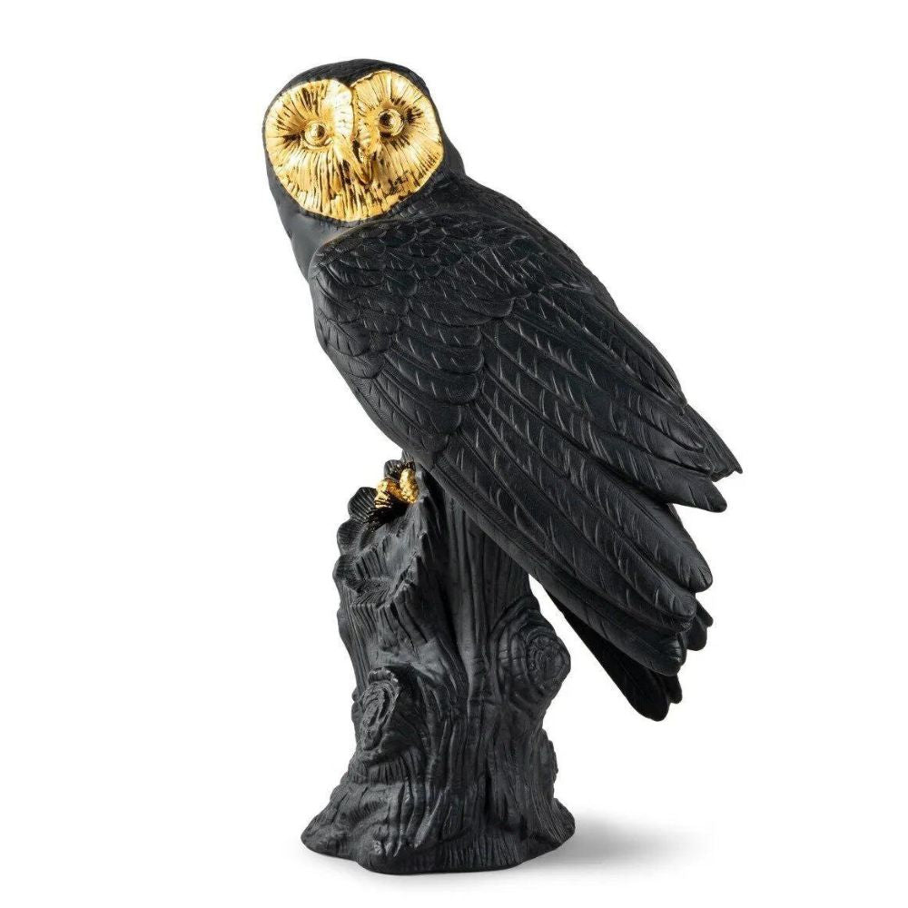 Sculptura din portelan, Owl Black-gold - Editie Limitata, Boldblack - LLADRO